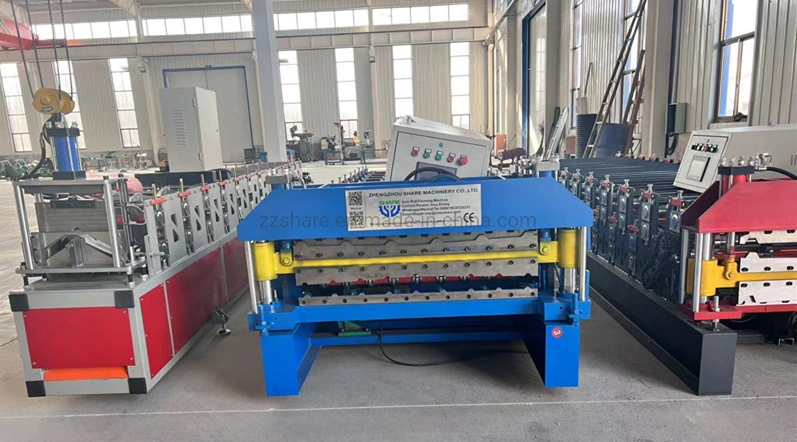 China Wall Cladding Double Layer Steel Profile Zinc Metal Roofing Roof Glazed Tile Press Iron Sheet Metal Bending Making Cold Roof Roll Forming Machine Price