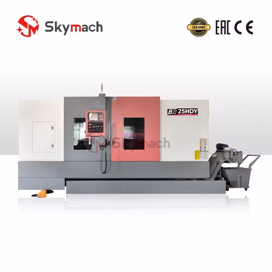 Torno CNC de controle Syntec com maior extensão de deslocamento dos eixos X e Z Torno CNC de bancada inclinada para arruelas, parafusos, eixos, rebites, espaçadores, mangas (SL-25)